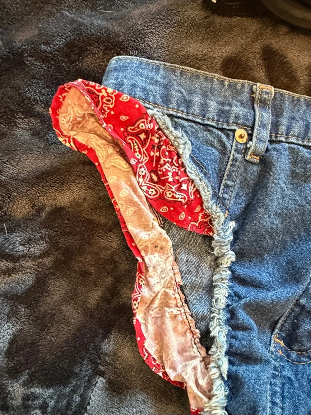 Denim & Red Bandana Bikini Set & or Women's Intimates